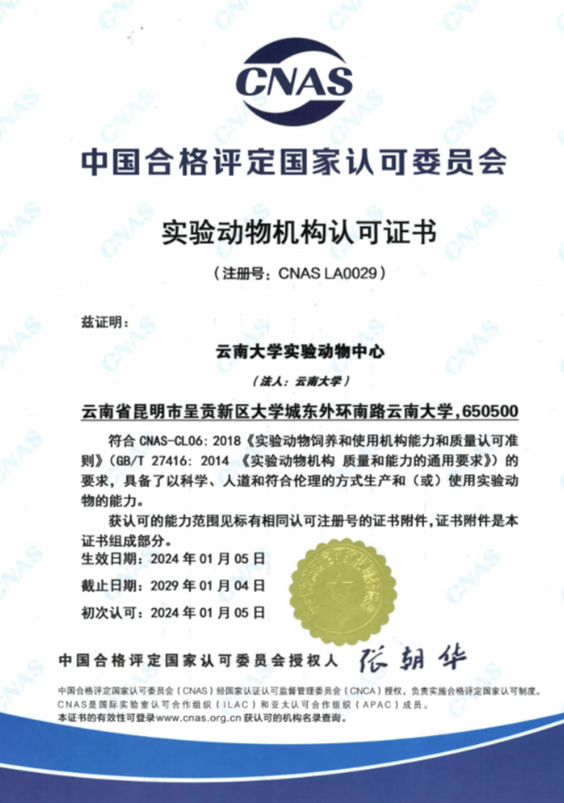 【云南】云南大學實驗動物中心順利通過CNAS實驗動物機構認可